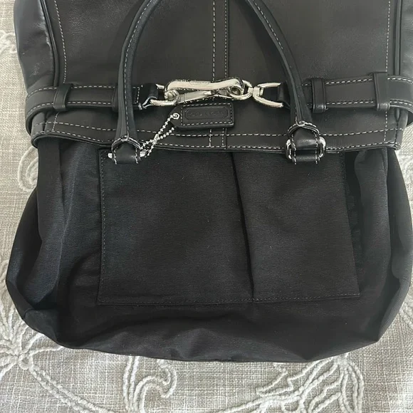 Coach Authentic EUC Hampton Smooth Black Leather Belted Detail Satchel Bag/COA - Picture 12 of 15